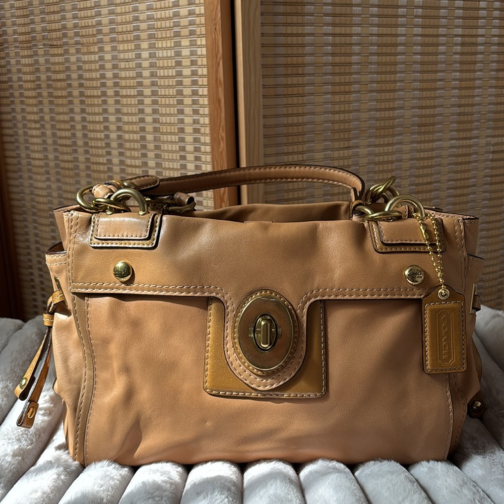 Coach Tan Leather Satchel 14522 - Picture 2 of 15